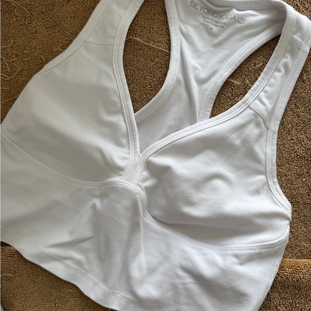 Beyond Yoga White Sports Bra